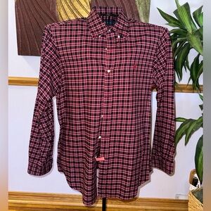 Ralph Lauren Red and Black Plaid Button Down Shirt